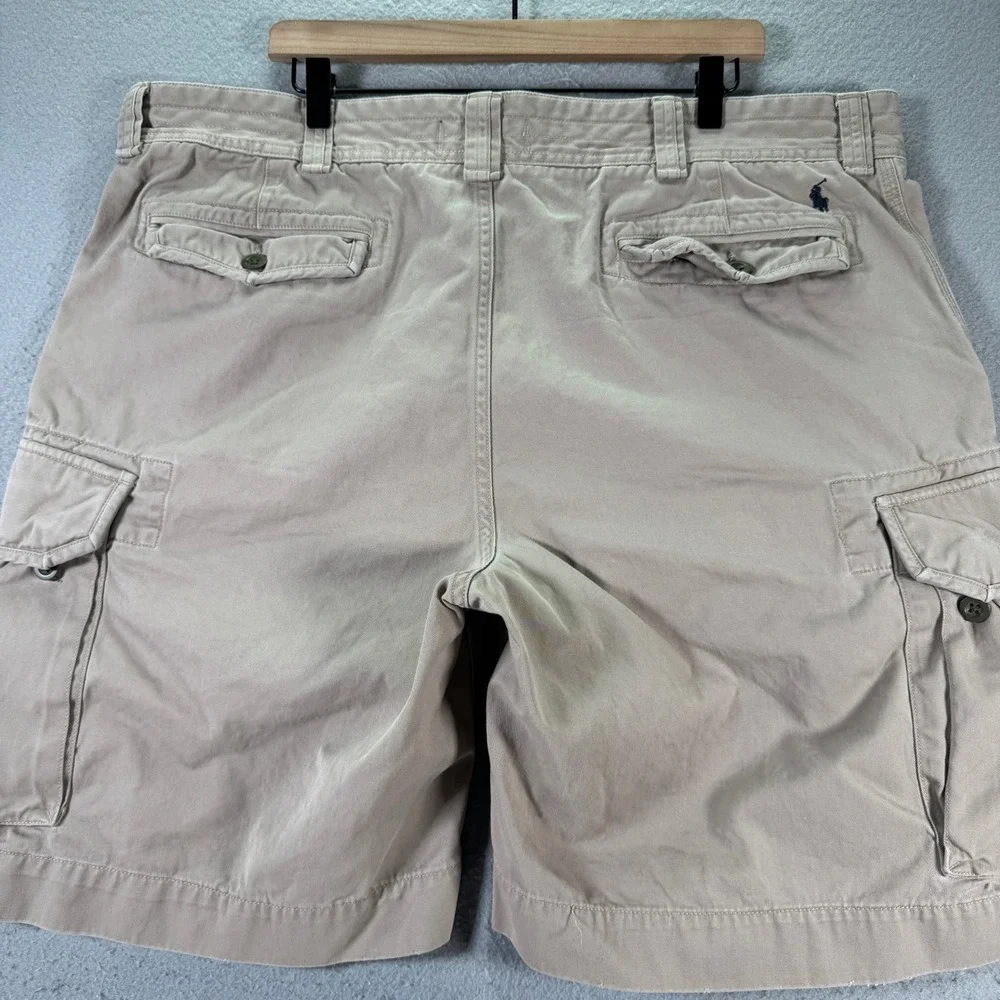 Polo Ralph‎ Lauren Mens Khaki Tan Cotton Twill Cargo Shorts Size 44B Utility